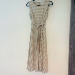 Calvin Klein Beige Gingham Dress Size 10